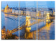 "Chain Building and Parliament in Budapest" Metal Wall Art, 3 Panels, 36"x28"