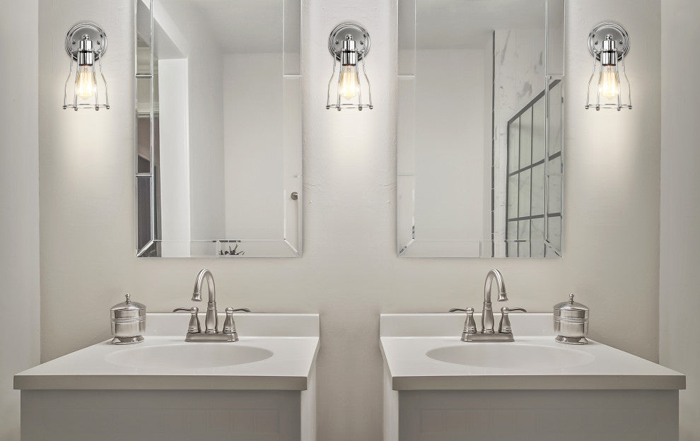 Evelyn Metal Vanity Light, Chrome, 1-Light