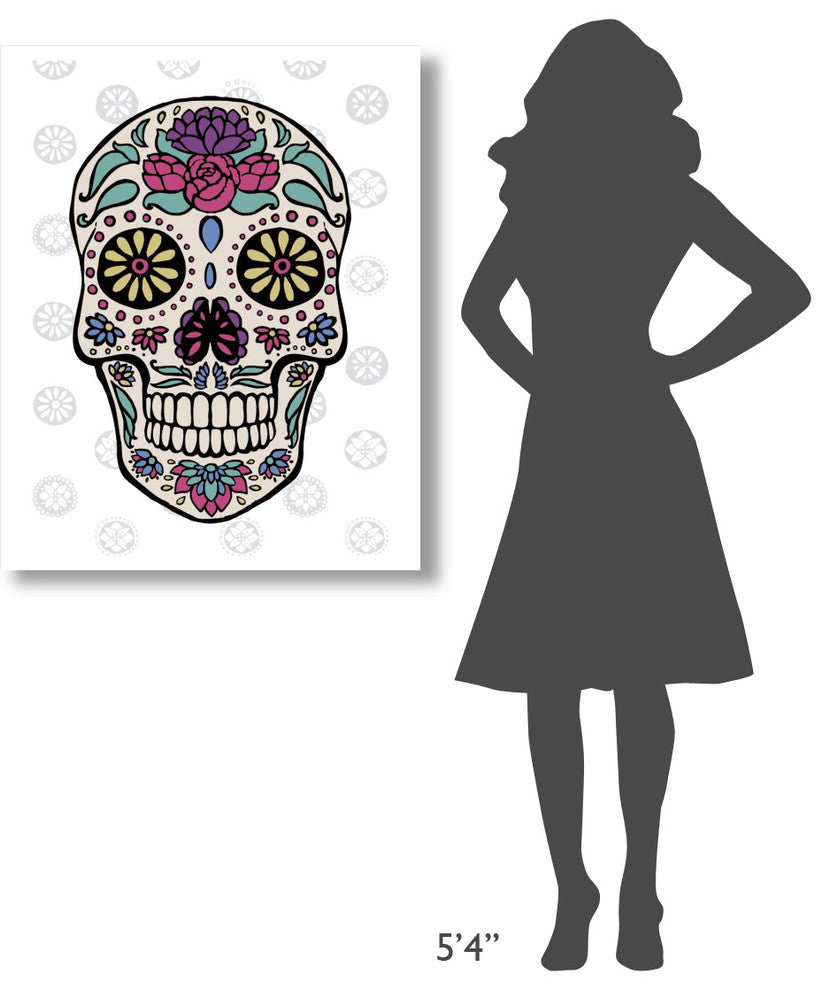 "Sugar Skull III on Gray" Digital Paper Print by Janelle Penner, 30"x37"