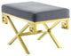Rove Velvet Bench Gold Gray