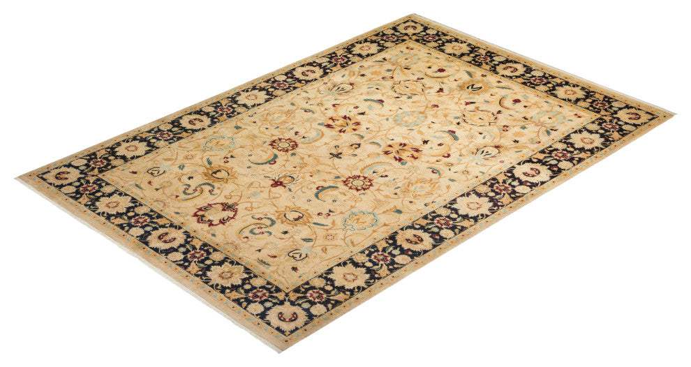 Juniper, One-of-a-Kind Hand-Knotted Area Rug Ivory, 6'2"x9'0"