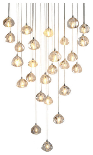 Hanging Modern Crystal Lamp for Staircase, 30 Lights