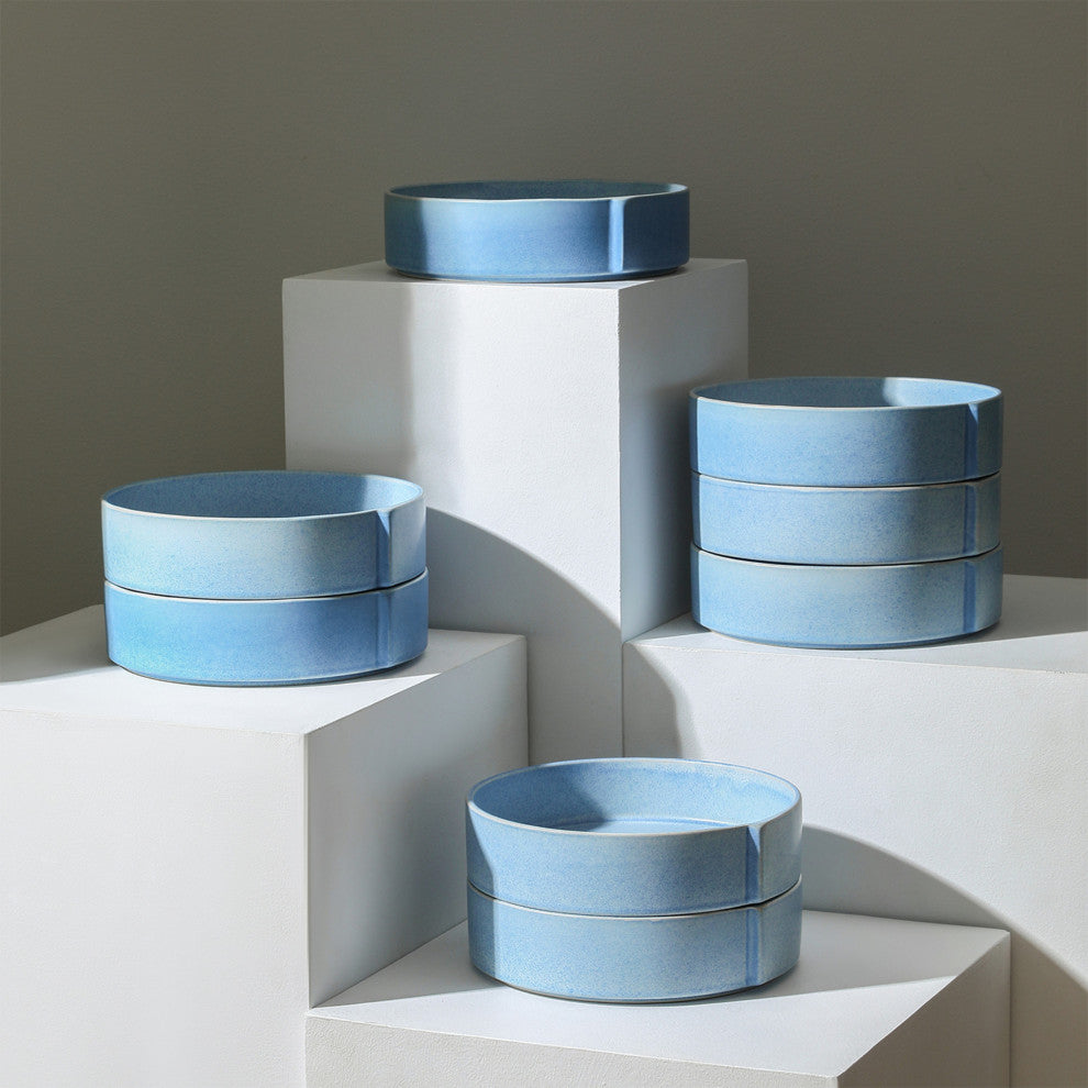 Stone Lain Bao Stoneware Pasta Bowl Set of 4, Blue