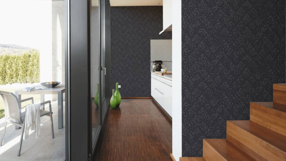 Sample, Modern Textured Wallpaper Featuring Woven Wood, 373945