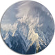 Ushba Peak In Clouds, Landscape Photo Disc Metal Wall Art, 23"