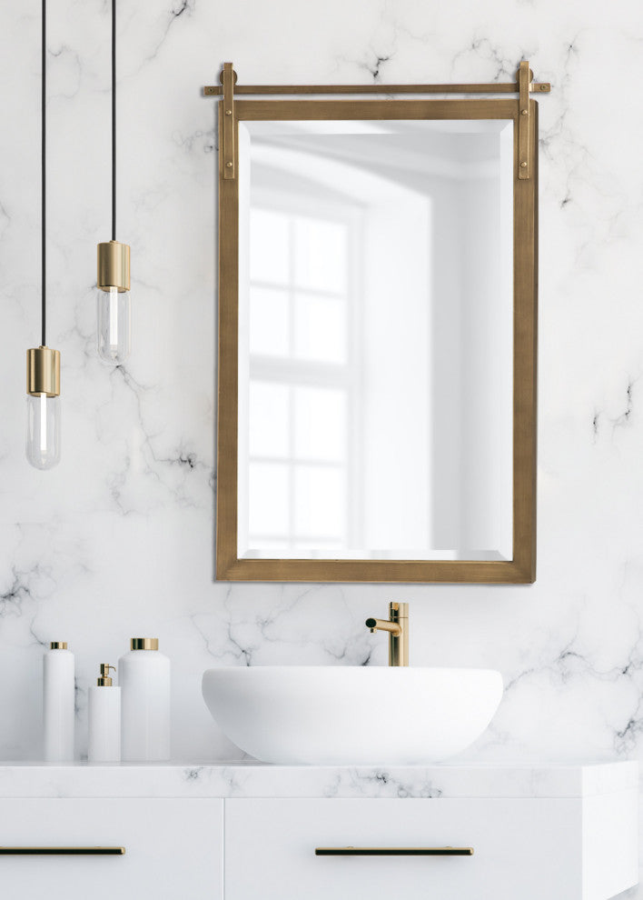 Chadbolt Framed Wall Mirror, Gold, 22"x33"