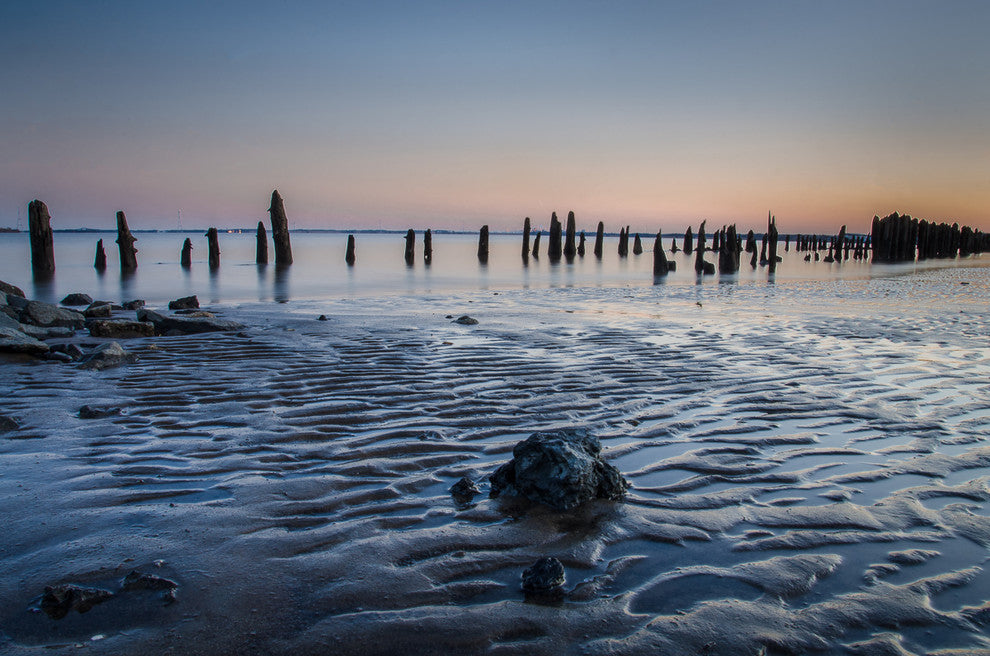 Low Tide At Battery Landscape Photo, Beach Unframed Wall Art Print, 16" X 20"