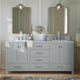 ARIEL Cambridge 73" Rectangle Sinks Bath Vanity Carrara Marble