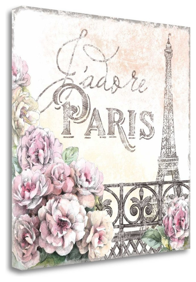 "Paris Roses III" By Beth Grove, Giclee Print on Gallery Wrap Canvas