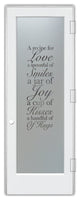 Pantry Door - Recipe for Love - Primed - 24" x 96" - Knob on Left - Push Open