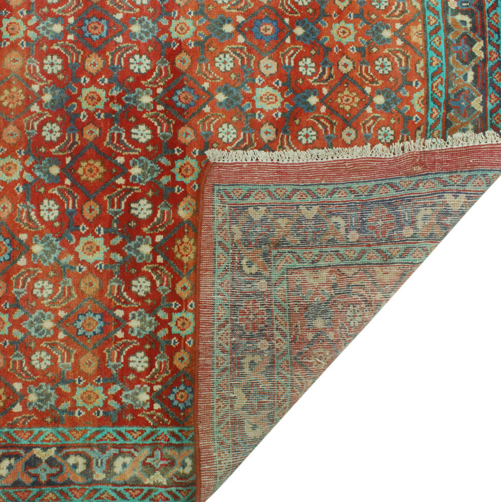 Fine Vintage Distressed Goli Rust/Blue Runner, 3'10x9'10