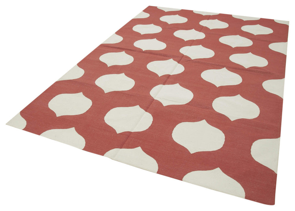 Rug N Carpet - Handmade Wool 6' 1'' x 8' 10'' Flatweave Dhurrie Kilim Rug