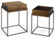 Metal Convertible Side Tables Set of 2, Burnished Gold