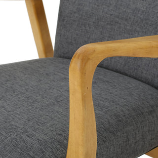 GDF Studio Collin Mid Century Fabric Rocking Chair, Gray