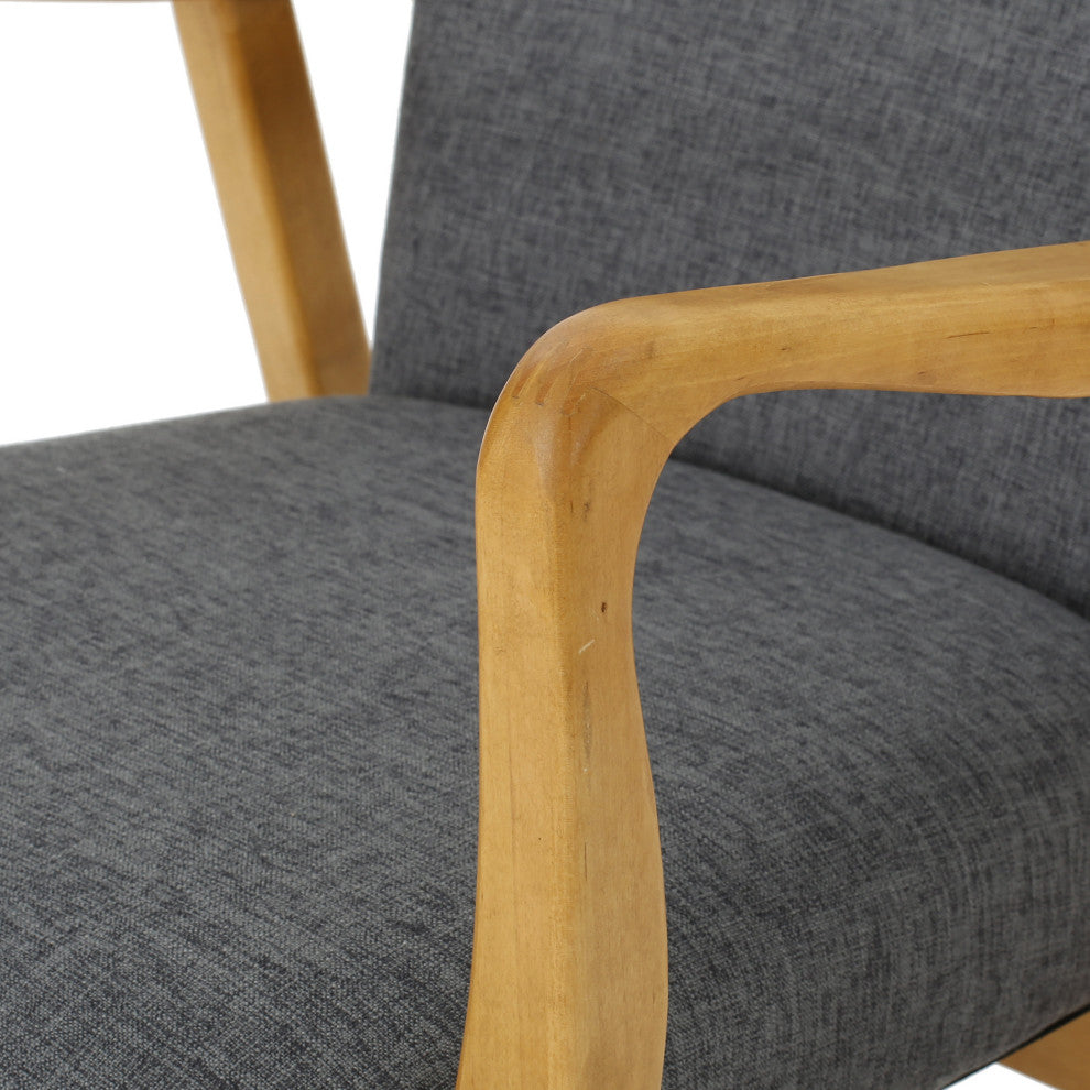 GDF Studio Collin Mid Century Fabric Rocking Chair, Gray