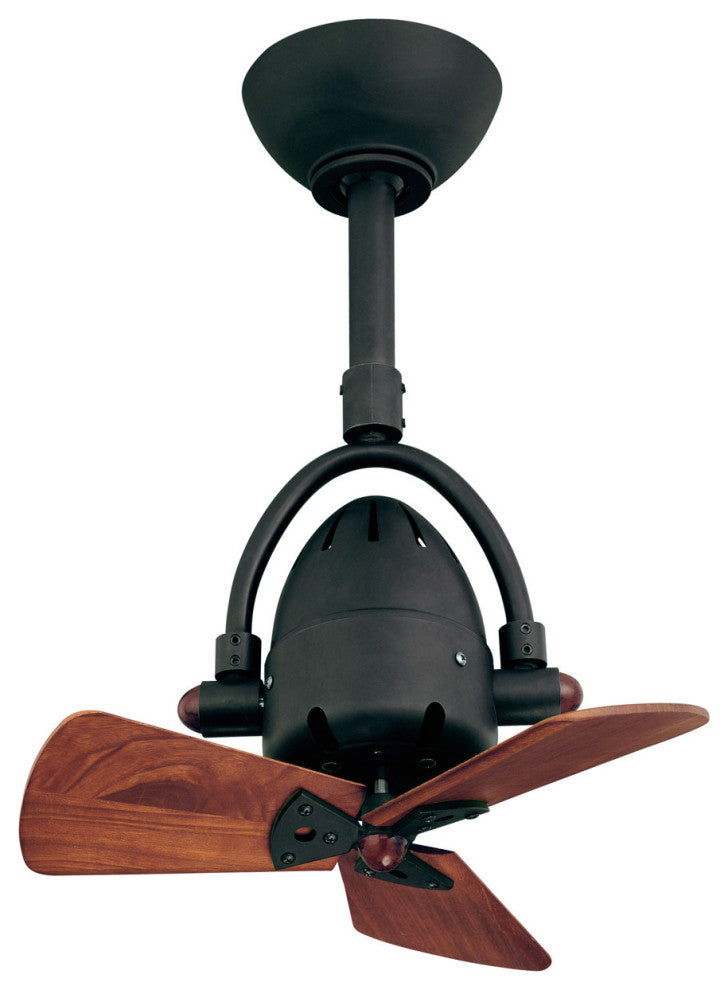 Matthews Fan, Diane Directional Ceiling Fan, Matte Black, Mahogany Blades