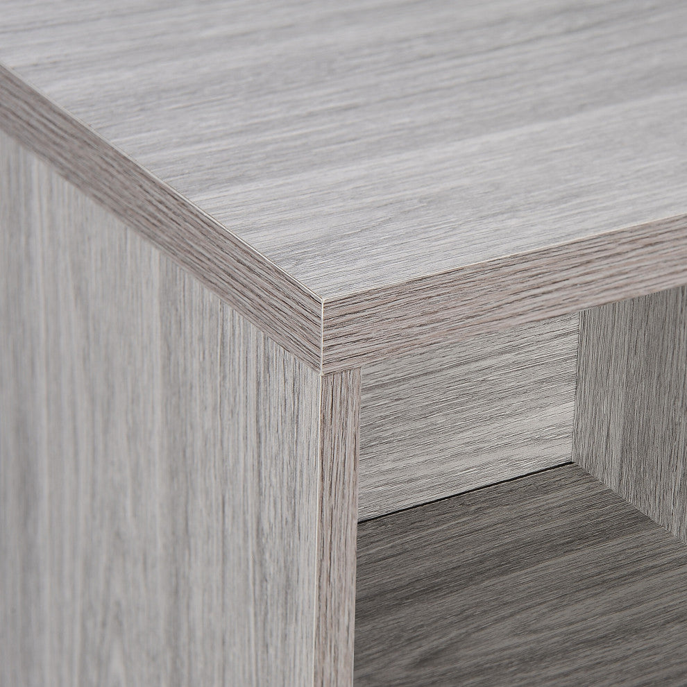 GDF Studio Justina Mid Century Modern Finished Fiberboard Cabinet, Gray Oak