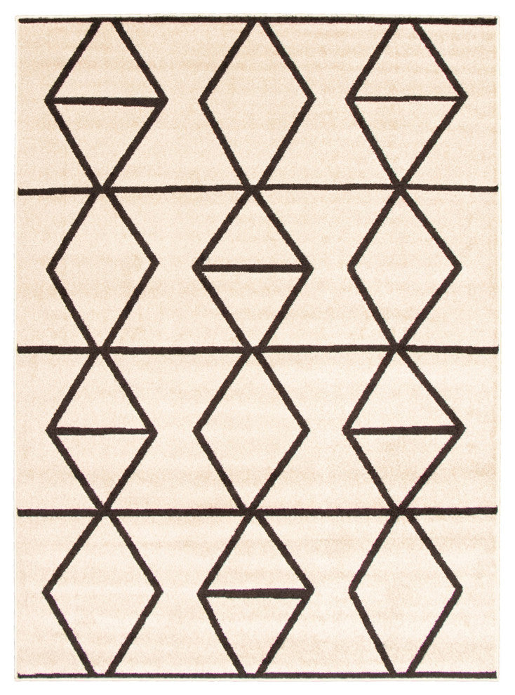 Ana eCarpetGallery Area Rug, Ivory-Dark Brown, 5''3"x7''3"