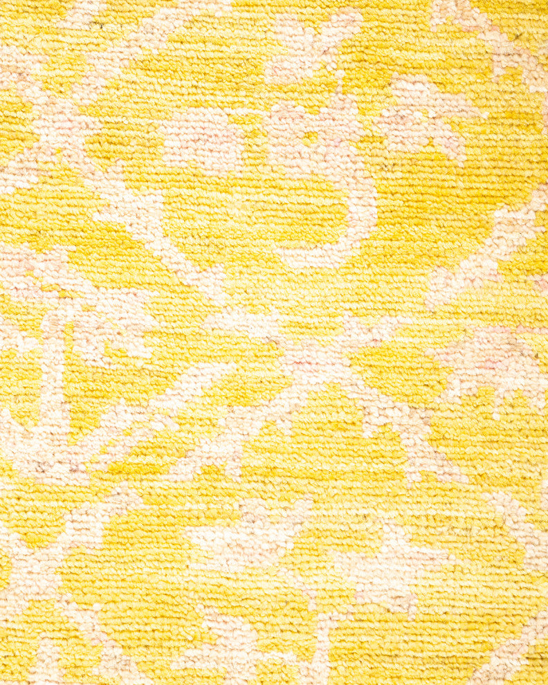 Eclectic, One-of-a-Kind Hand-Knotted Area Rug Yellow, 2'9"x11'8"