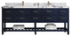 Parker 84" Double Sink Bath Vanity, Navy Blue 2" Viola Night
