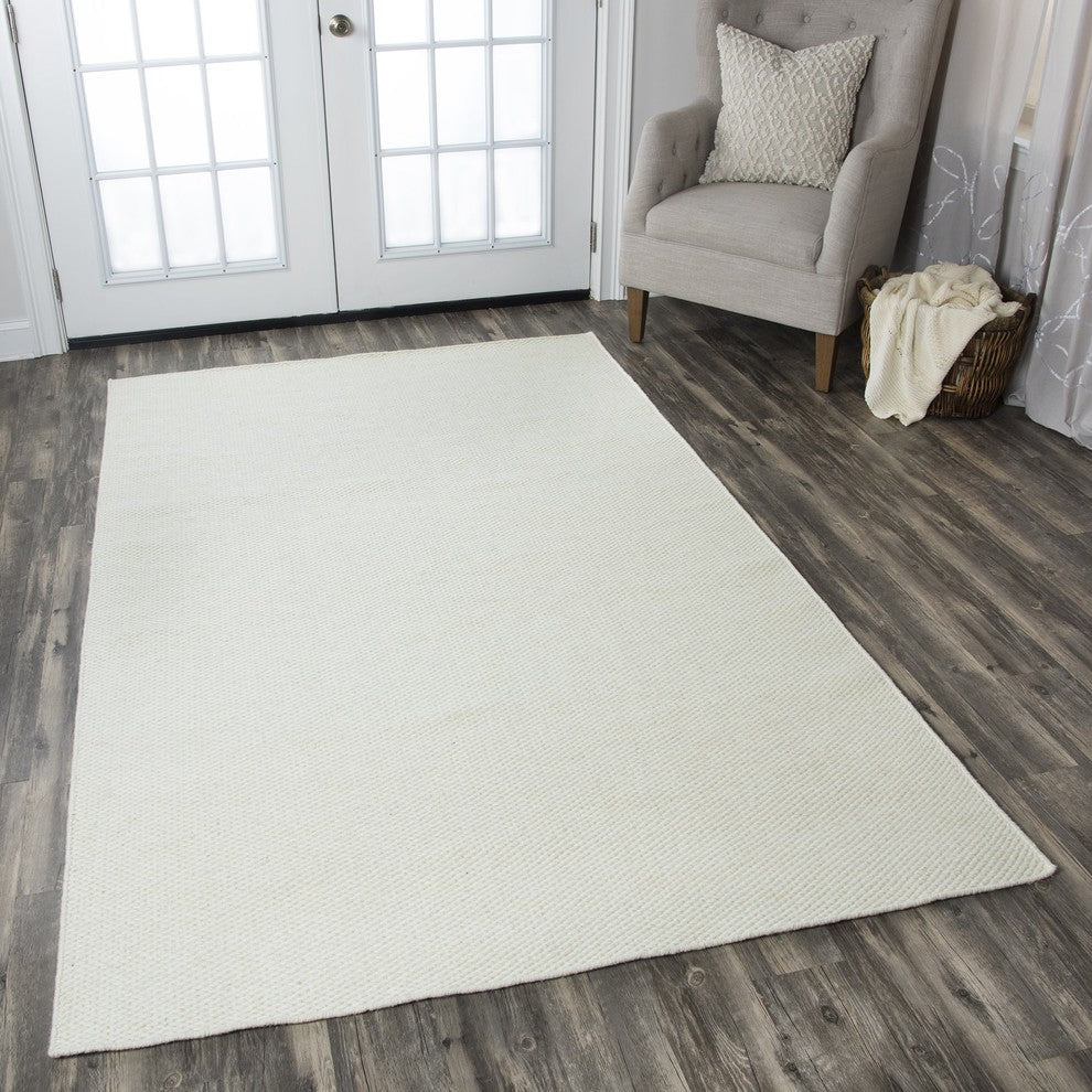 Rizzy Home Twist TW3065 Off White Solid Area Rug, 2'6"x8' Runner