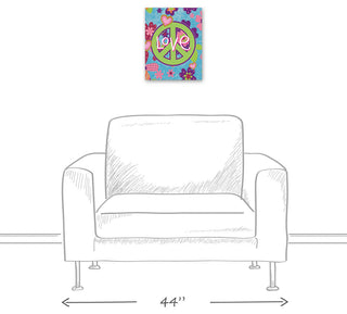Love Peace Sign 11x14 Canvas Wall Art