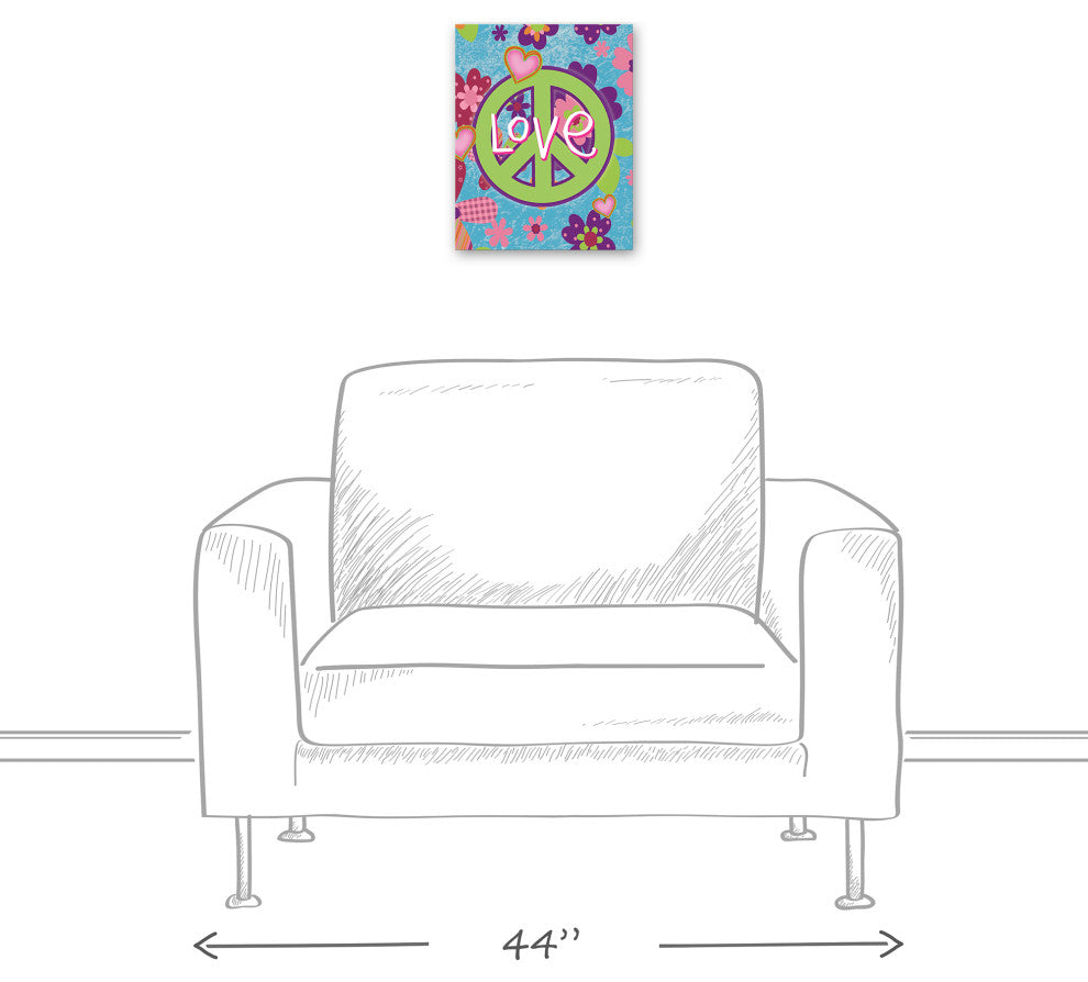 Love Peace Sign 11x14 Canvas Wall Art