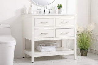 Home Living 36" Single Bathroom Vanity, White