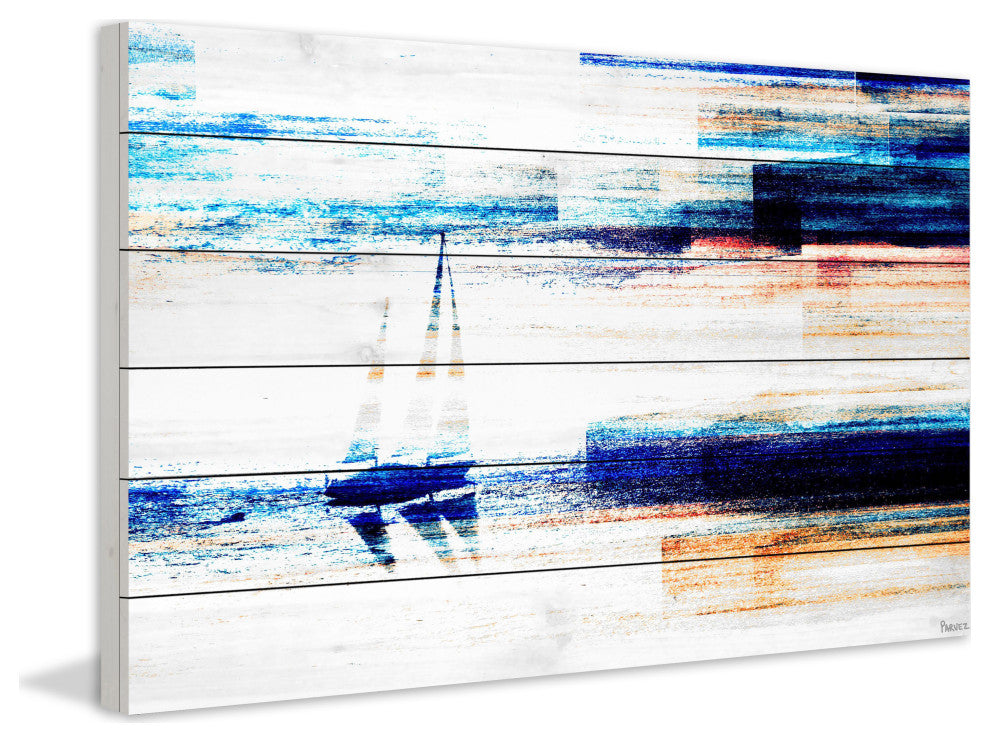 "Aegean Sea" UV Ink Print on White Wood60"x40", 60"x40"