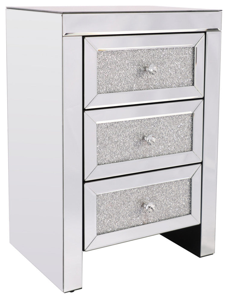 3-Drawer Wood Nightstand with Handle