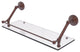 Prestige Que New 24" Floating Glass Shelf with Gallery Rail, Antique Copper