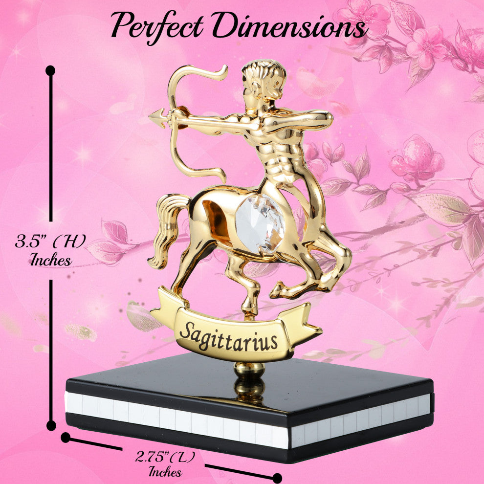 Matashi 24K Gold Plated Zodiac Astrological Figurine With Crystals, Sagittarius