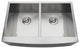 Gourmetier Stainless Steel Double Bowl Farmhouse Kitchen Sink, Brushed