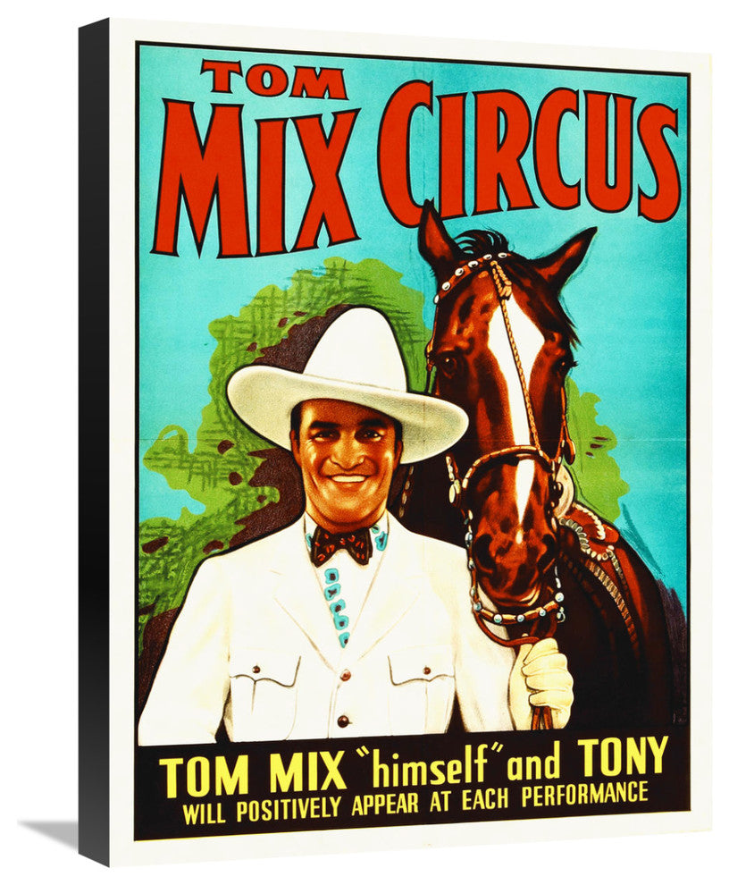 "Tom Mix, Circus" Stretched Canvas Giclee by Hollywood Photo Archive, 18"x24"