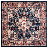 Safavieh Charleston CHL411L Rug, Navy/Red, 6'7" X 6'7" Square