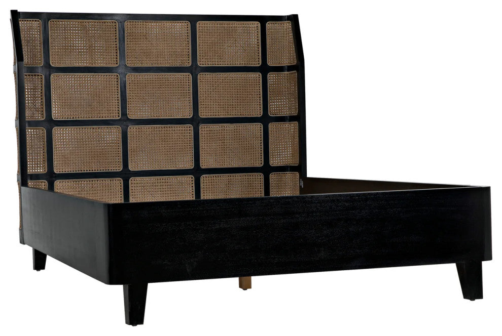 Noir Furniture Porto Bed A With Headboard And Frame, Queen