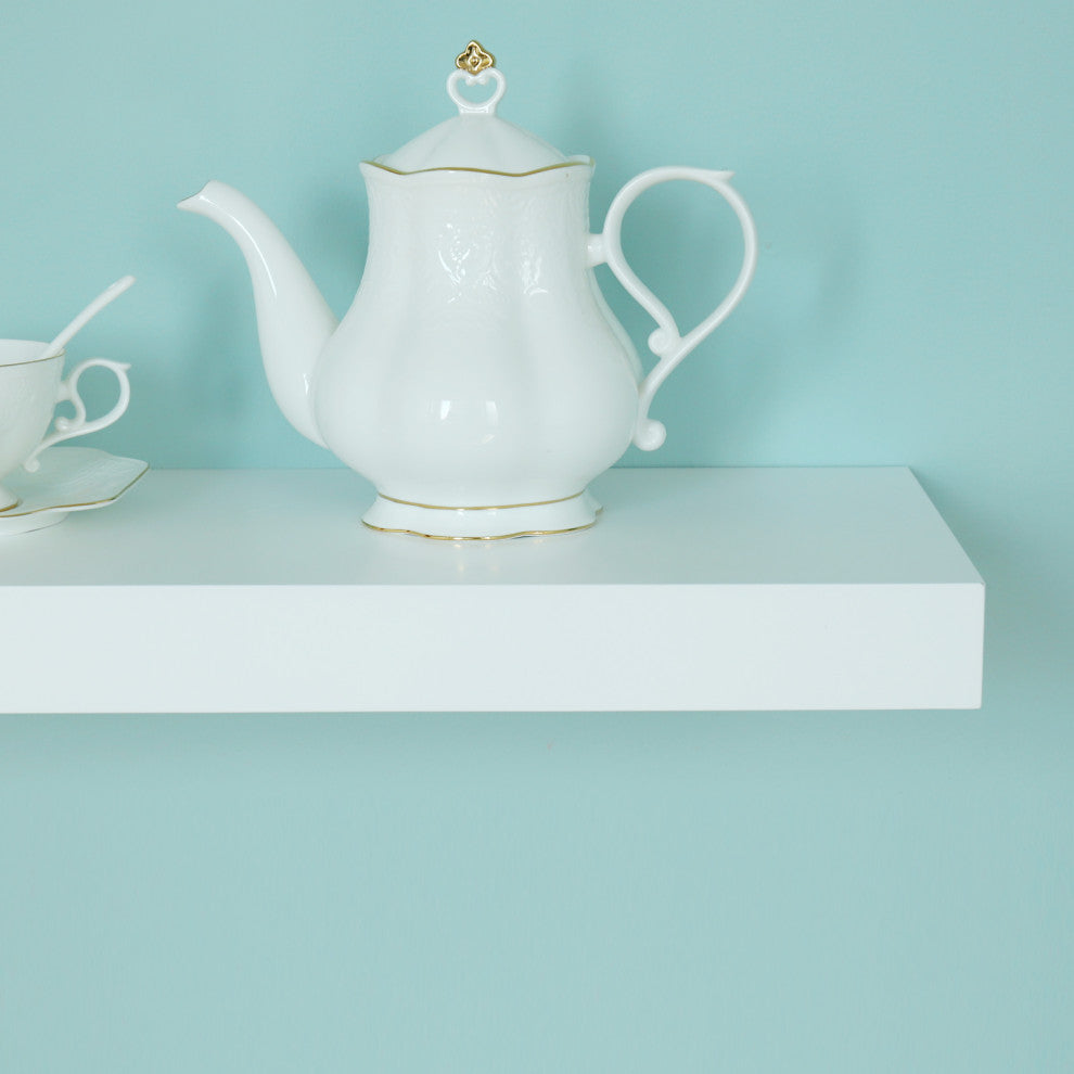 Chicago Floating Wall Shelf, White, 16