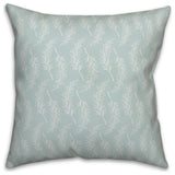 Leaf Branch Pattern Light Blue 2 18x18 Spun Poly Pillow