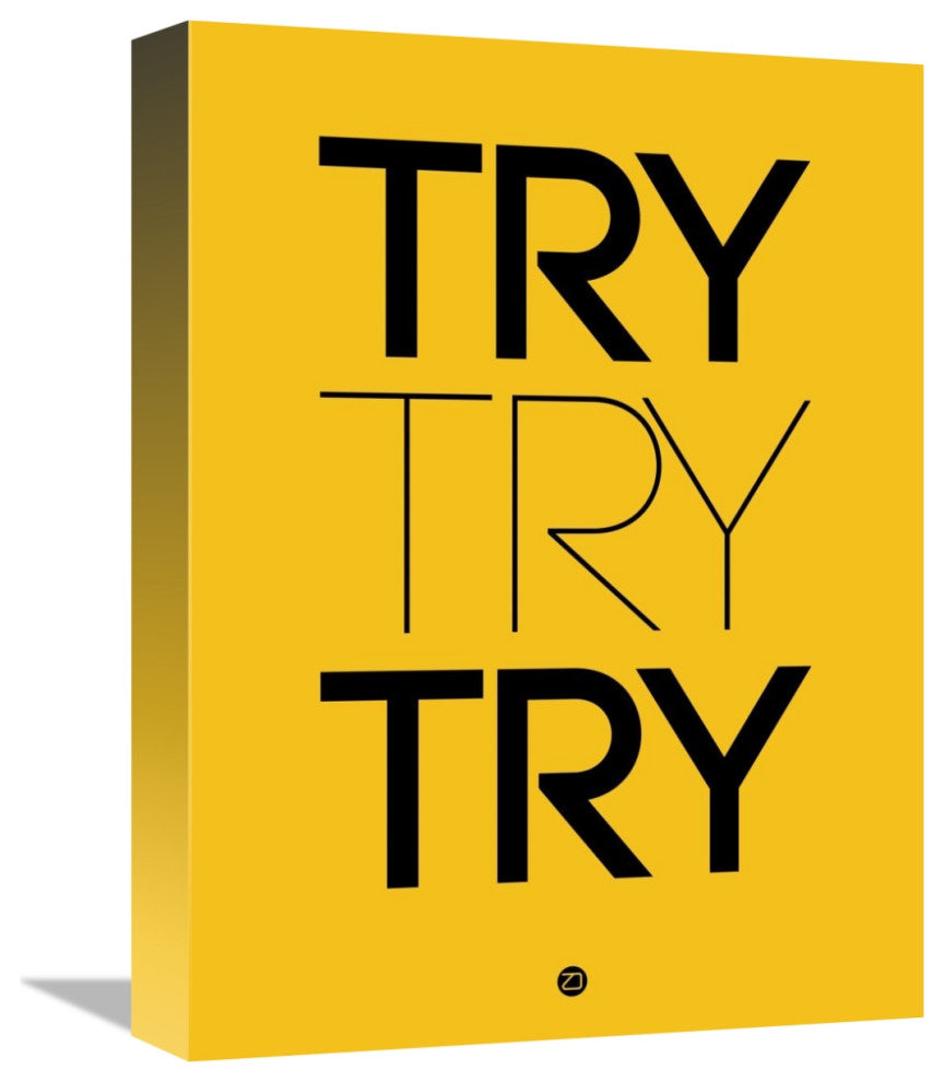 "Try Try Try Poster Yellow" Fine Art Print