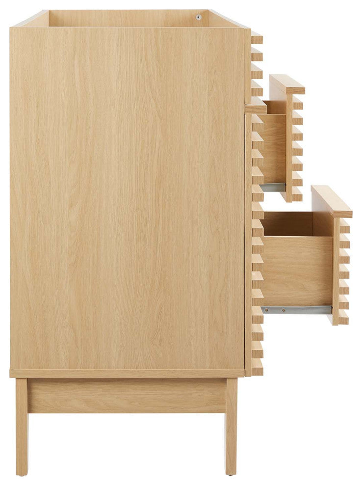 Render 48" Double Bathroom Vanity Cabinet, Oak