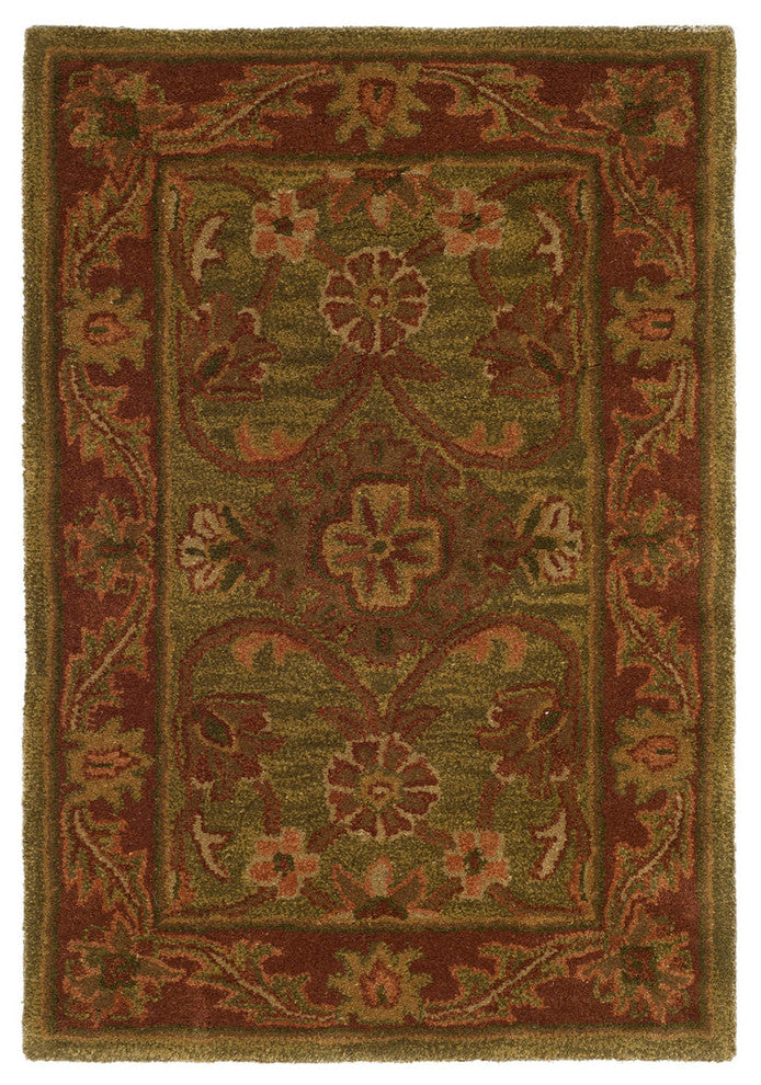 Safavieh Golden Jaipur Gj250A Rug, Green/Rust, 6'0"x6'0" Round