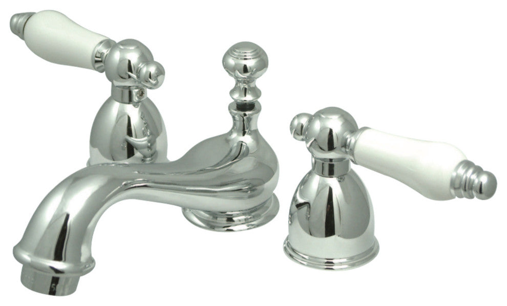 Kingston Brass Mini-Widespread Bathroom Faucet w/Brass Pop-Up, Polished Chrome