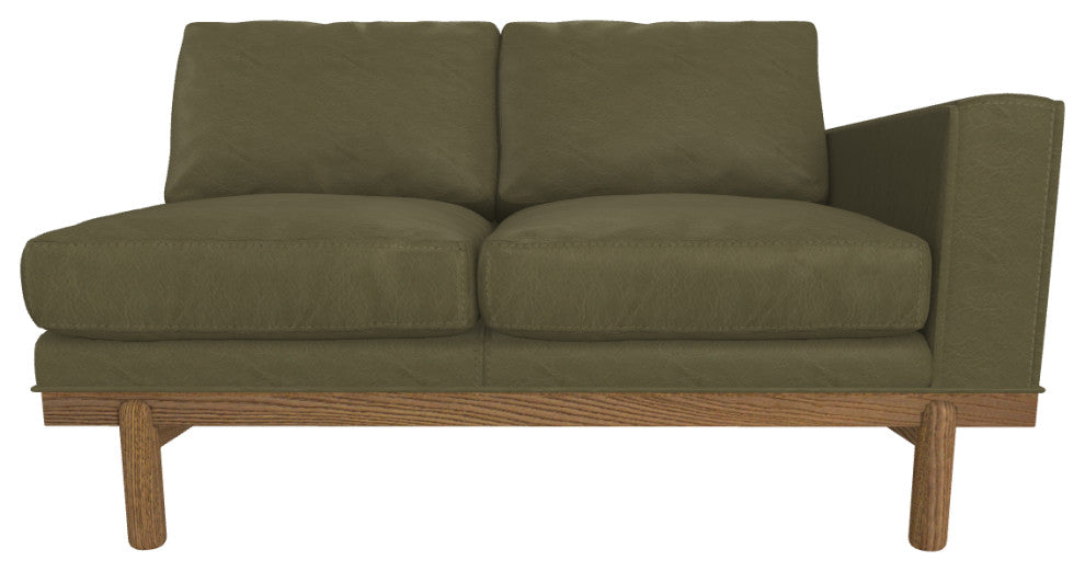 Cantor Right Arm Leather Sofa, Finish: Fawn, Leather: Fern