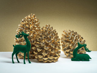 Gold Decorative Slanting Pinecone Figurine