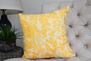 Flower Bell Decorative Floral Throw Pillow, Yellow, 18"