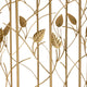 Modern Glam Brushed Gold Finished Metal and Glass Leaf Accent End Table