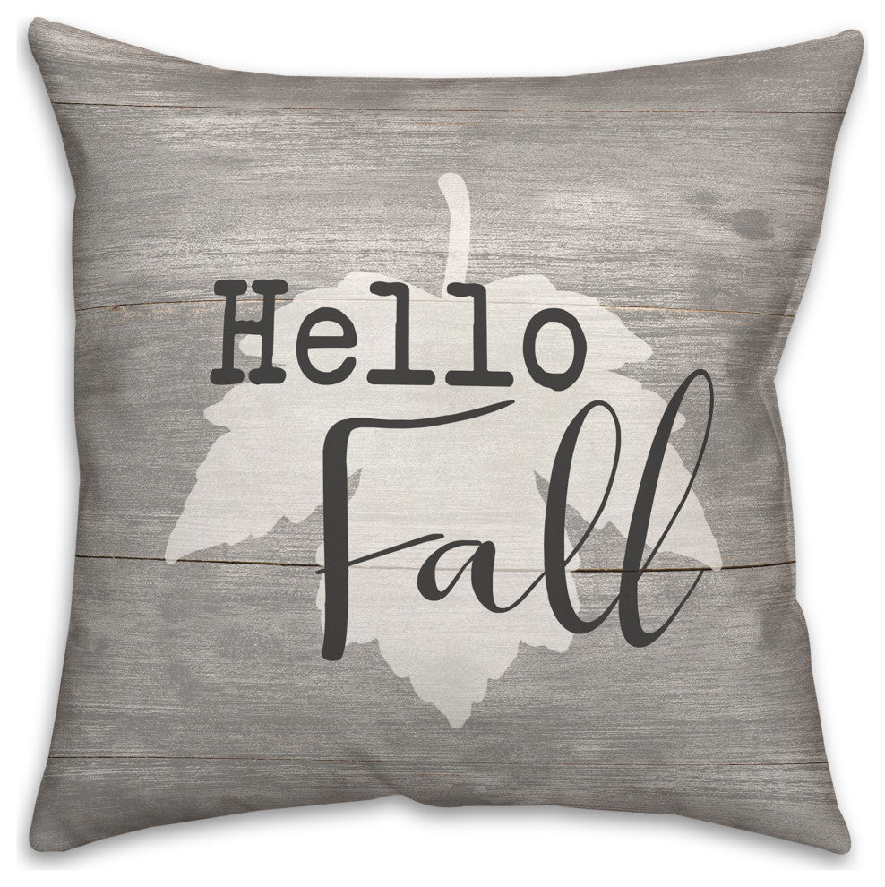 Hello Fall Leaf 20x20 Spun Poly Pillow