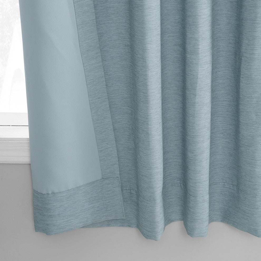 Bellino Blackout Room Darkening Single Panel Curtain, Gulf Blue, 50"x63"