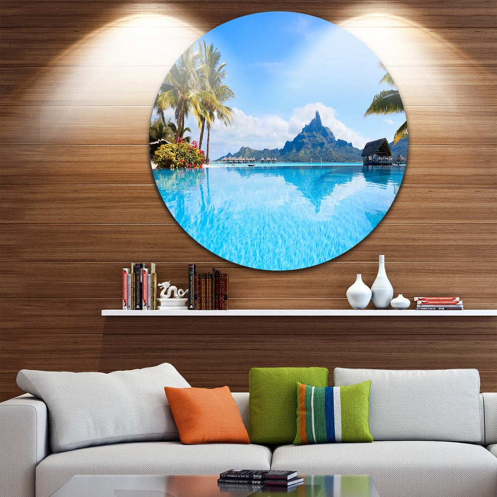 Bora Bora Landscape, Photography Disc Metal Artwork, 36"