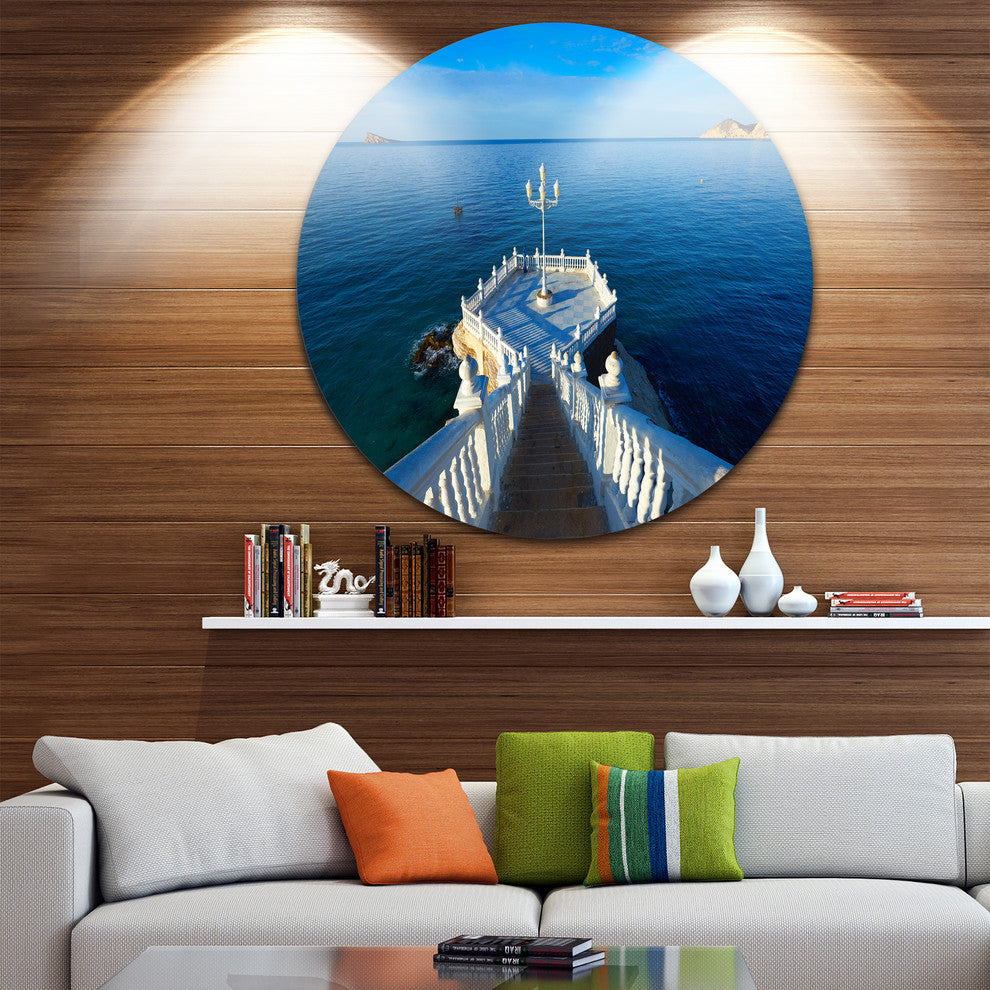 Benidorm Mirador Del Castillo Lookout Point, Circle Metal Wall Art, 11"